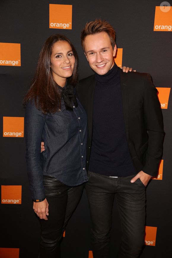 Elisa Tovati et Cyril Féraud lors de l'ouverture de la nouvelle boutique Orange Opéra à Paris, France, le 07 Novembre 2016. Photo Jerome Domine/Abaca