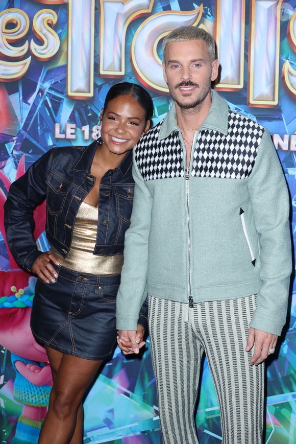 Christina Milian et M. Pokora assistent à la première de Les Trolls 3 au Gaumont Marignan à Paris, France. Photo par Jerome Domine/ABACAPRESS.COM