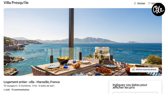 La photo de présentation nous plonge d'ailleurs directement dans l'ambiance de la cité phocéenne avec une terrasse ensoleillée, aménagée de garde-corps en verre pour ne rien gâcher du panorama qui dégage une vue superbe sur les eaux turquoise de la Méditerranée.

Lena Mahfouf met sa villa de Marseille en location sur Airbnb