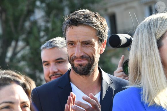 Tony Estanguet Célébration des JO Paris 2024 un an après dévoilement du projet du Monument des Championnes et des Champions samedi 26 juillet 2025 Pont Saint Louis Paris © Alexanfre Fay / Pixplanete / Bestimage