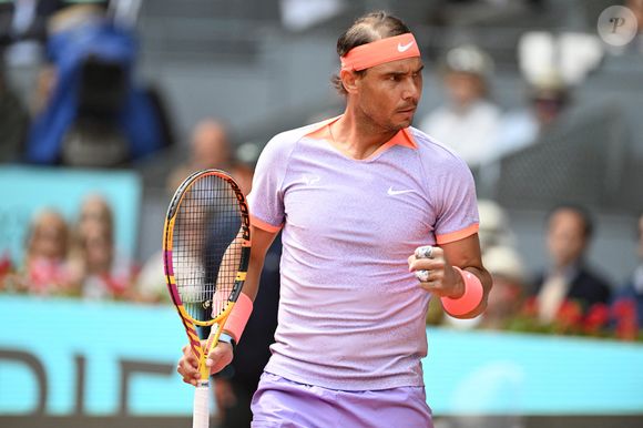 Rafael Nadal lors du tournoi de tennis Mutua à Madrid, le 29 avril 2024. Europa Press / Bestimage