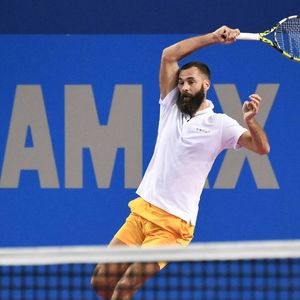 MONTPELLIER, FRANCE - 31 JANVIER : Déception de Benoit PAIRE (FRA) lors du 2e tour du tournoi ATP 250 Open Sud de France contre Harold MAYOT (FRA) à Montpellier, France le 31 janvier 2024. © Valentina Claret / Panoramic / Bestimage