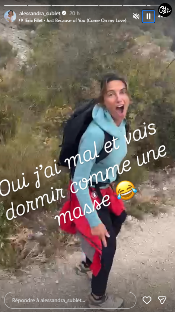 Un anniversaire fêté en montagne avec son compagnon. 
Story Instagram d'Alessandra Sublet @alessandra_sublet, lundi 5 octobre 2025.