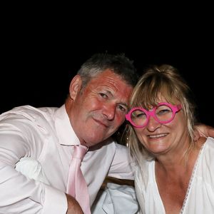 Exclusif - Soirée du mariage de Christine Bravo et Stéphane Bachot sur la plage du restaurant Marinella à l'Ile Rousse en Corse le 11 Juin 2022 © Dominique Jacovides / Bestimage