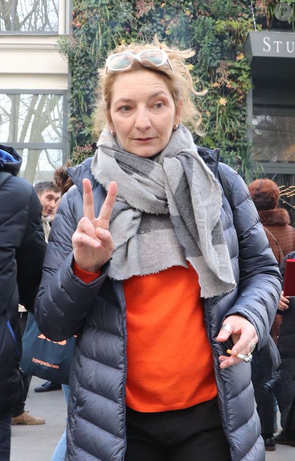 Corinne Masiero - Personnalités au studio Gabriel pour l'enregistrement de l'émission "Vivement Dimanche" à Paris le 20 février 2019.
Photo par Bestimage