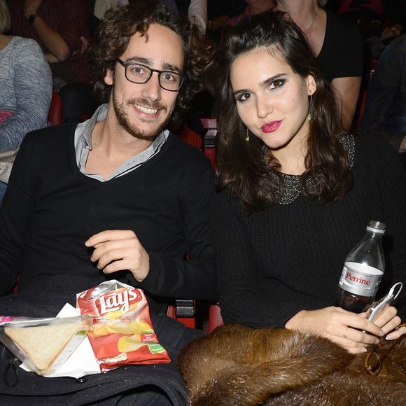 Thomas Hollande et Joyce Jonathan  au concert de Celine Dion au POPB de Paris, le 29 novembre 2013. (AGENCE / BESTIMAGE).