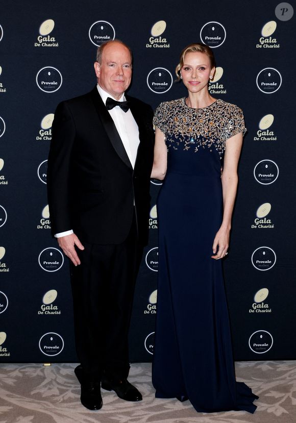 Le prince Albert II de Monaco, La princesse Charlène de Monaco lors de la soirée de gala Provale Solidarité à l'hôtel Four Seasons Hôtel, George V à Paris le 13 mars 2026. © Dominique Jacovides / Bestimage