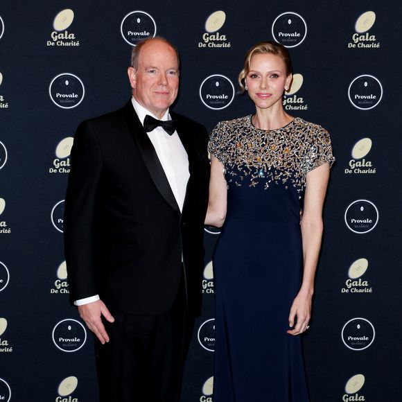 Le prince Albert II de Monaco, La princesse Charlène de Monaco lors de la soirée de gala Provale Solidarité à l'hôtel Four Seasons Hôtel, George V à Paris le 13 mars 2026. © Dominique Jacovides / Bestimage