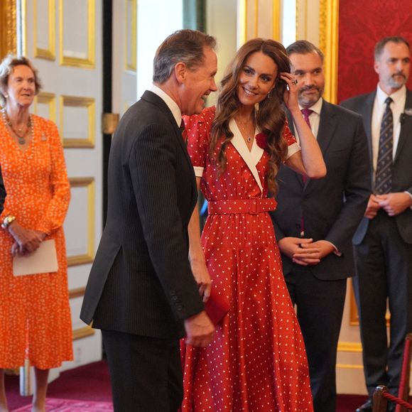 La princesse de Galles lors d'une réception organisée par Cancer Research UK à l'occasion du 125e anniversaire de l'organisation caritative, au St James's Palace, à Londres. 

©Bestimage
