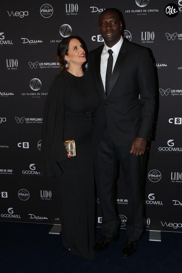 Omar Sy et sa femme Hélène au photocall de la 11ème cérémonie des Globes de Cristal au Lido à Paris le 30 janvier 2017. © CVS / Bestimage