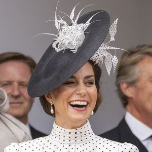 Catherine (Kate) Middleton, princesse de Galles, lors du service annuel de l'ordre de la jarretière à la chapelle St George du château de Windsor, le 19 juin 2023. Crédit photo : Backgrid UK/ Bestimage