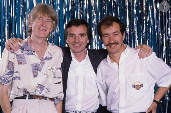 En France, à Paris, en studio, Gérard Filippelli, Gérard Rinaldi et Jean Sarrus, le 31 mai 1985. Michel MARIZY via Bestimage