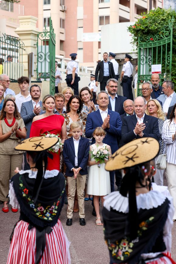 Traditionnel Pique Nique des Monégasques "U Cavagnetu" dans le Parc princesse Antoinette, en présence du prince Albert II de Monaco et de la princesse Charlene accompagnés par leurs enfants le prince Jacques de Monaco, marquis des Baux, et La princesse Gabriella de Monaco, comtesse de Carladès, à Monaco, le 7 septembre 2024. © Claudia Albuquerque/Bestimage