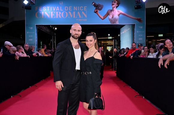Denitsa Ikonomova et son compagnon François Alu - Tapis rouge lors de la 7ème édition du festival Cinéroman au Pathé gare du Sud à Nice le 1er Octobre 2025. © Bebert-Jacovides/Bestimage