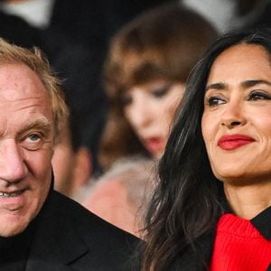 September 27, 2024, Paris, France, France: Francois-Henri PINAULT and Salma HAYEK during the Ligue 1 match between Paris Saint-Germain (PSG) and Stade Rennais (Rennes) at Parc des Princes Stadium on September 27, 2024 in Paris, France. (Credit Image: ©  Matthieu Mirville/ZUMA Press Wire)