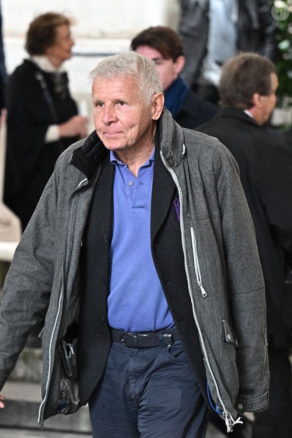 Patrick Poivre d'Arvor lors de la cérémonie d'enterrement de Frédéric Mitterrand à l'église Saint-Thomas d'Aquin à Paris, France, le 26 mars 2024. Photo DNPhotography/ABACAPRESS.COM