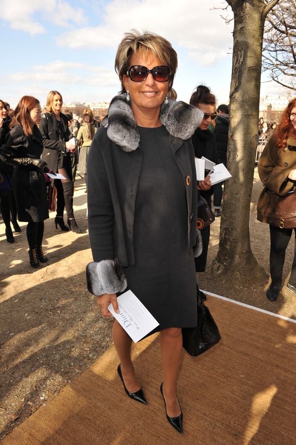 Myriam Ullens arrivant au défilé de prêt-à-porter Dior automne-hiver 2010/2011 qui s'est tenu aux Tuileries à Paris, France, le 5 mars 2010. Photo by Frederic Nebinger/ABACAPRESS.COM