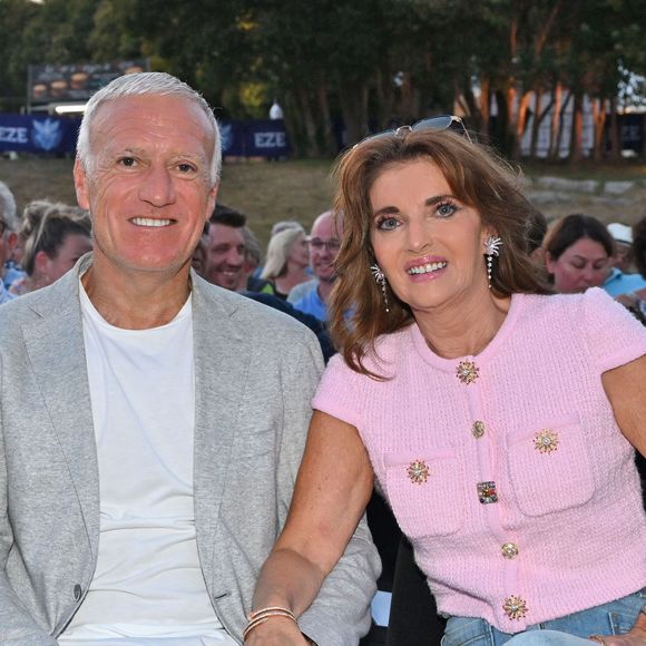 Les jours de match, Didier Deschamps tient toutefois à ce que son épouse soit toujours installée au même endroit dans les tribunes.

Didier Deschamps et sa femme Claude durant la 2ème soirée de la seconde édition des Théâtrales d'Eze avec Mélanie Page dans la pièce "Je m'appelle Georges" à l'oppidum du Col d'Eze, le 3 août 2024.

© Bruno Bebert / Bestimage
