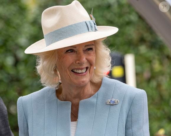 18 octobre 2025 - Journée des champions britanniques QIPCO à l'hippodrome d'Ascot, dans le Berkshire, au Royaume-Uni. Ici, la reine Camilla (Camilla Parker Bowles, reine consort d'Angleterre). GOFF  / BESTIMAGE