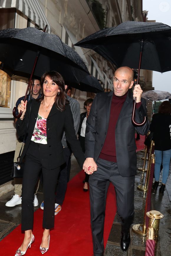 Zinédine Zidane avec sa femme Véronique et leurs enfants Luca et Enzo - A l'occasion des 20 ans de la victoire de l'équipe de France, les bleus 98 se sont rendus à un dîner organisé au Buddha Bar avec les joueurs et leurs familles à Paris, France, le 11 juin 2018.