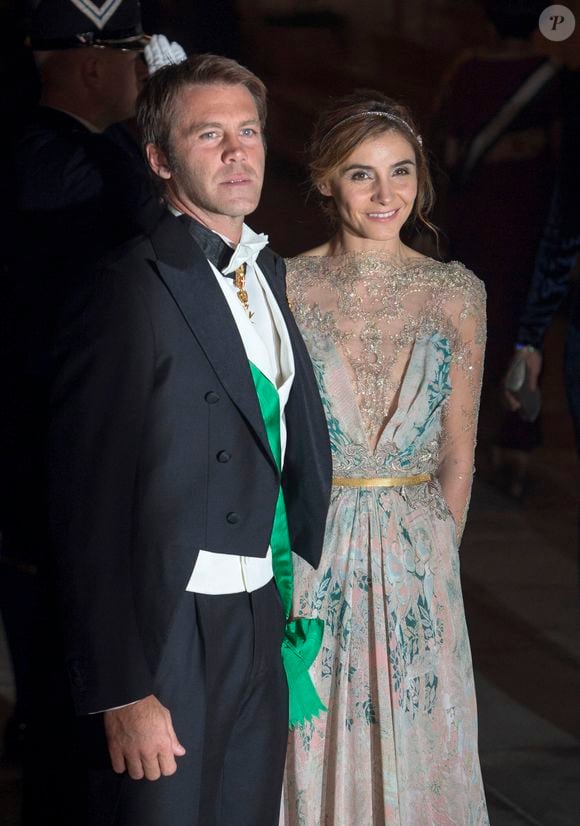 Le Prince Emmanuel Philibert de Savoie et son épouse Clotilde Courau assistent au dîner de gala pour le mariage du Prince Guillaume de Luxembourg et de Stéphanie de Lannoy au Palais Grand-ducal à Luxembourg le 19 octobre 2012. Photo par Olivier Polet/ABACAPRESS.COM