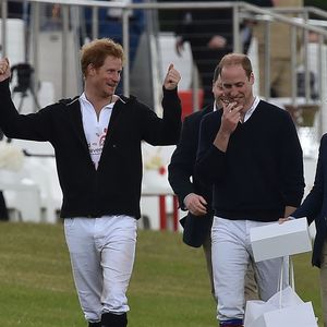 Le prince William et le prince Harry lors d'un match de polo à Ascot, le 31 mai 2015. AGENCE / BESTIMAGE