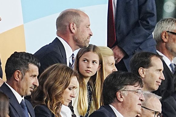 Le Prince de Galles et la Princesse Charlotte lors de la finale de l'UEFA Women's Euro 2025 au St. Jakob-Park à Bâle, Suisse, le 27 juillet 2025. Photo by Peter Byrne/PA Wire/ABACAPRESS.COM