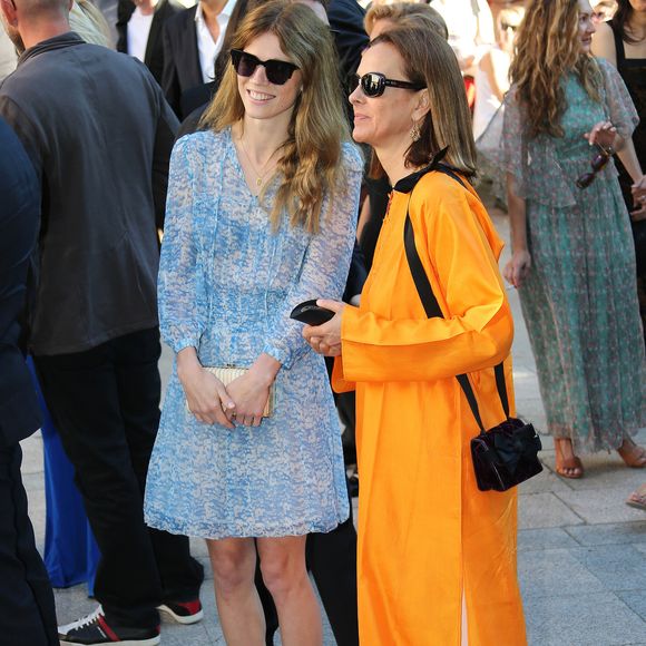 Carole Bouquet et sa belle-fille Masha Novoselova - Mariage civil de Thomas Langmann et Celine Bosquet a la mairie de Sartene, en corse du sud, le 21/06/2013, en presence de nombreuses stars