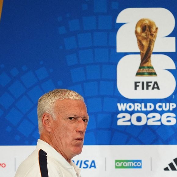 Le sélectionneur français Didier Deschamps lors de la conférence de presse au Miami Stadium. La France affrontera l'Angleterre samedi lors du match pour la troisième place de la Coupe du monde de la FIFA 2026. Date de la photo : vendredi 17 juillet 2026.