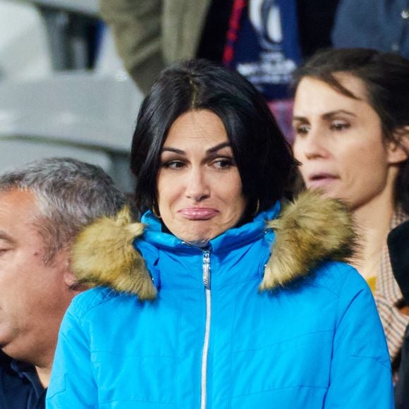 Helena Noguerra dans les tribunes de la coupe du Monde de Rugby France - Match de quart de finale "France-Afrique du Sud (28-29)" au Stade de France à Saint-Denis. © Moreau-Jacovides/Bestimage