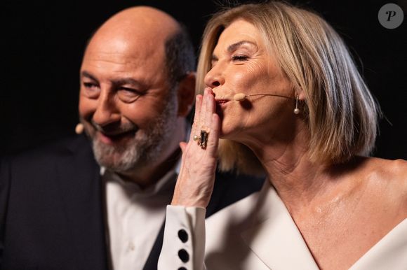 Exclusif - Kad Merad et Michele Laroque lors de l'enregistrement de l'émission "La chanson secrète N°14", présentée par Nikos Aliagas et diffusée le 26 décembre sur TF1, à Paris le 9 décembre 2025. © Jacovides-Moreau/Bestimage
