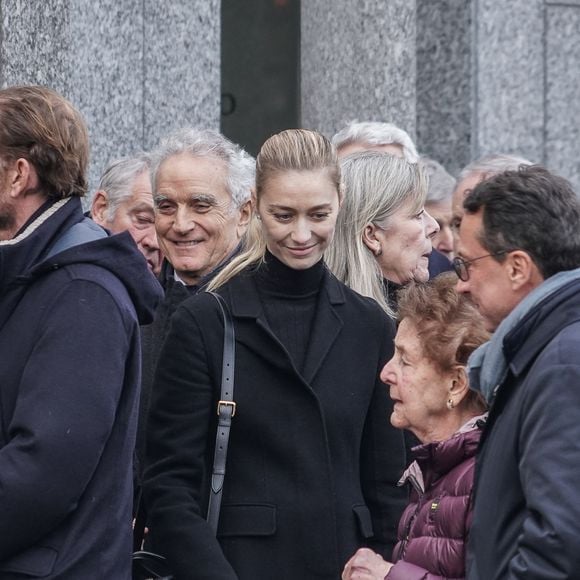 Andrea Casiraghi, Beatrice Borromeo et la princesse Caroline de Hanovre, et Charlotte Casiraghi - Obsèques de Fernanda Biffi Casiraghi (99 ans), mère de Stefano Casiraghi, à Fino Mornasco, Italie, le 9 décembre 2024. © Emanuele Roberto De Carli/IPA via ZUMA Press/Bestimage