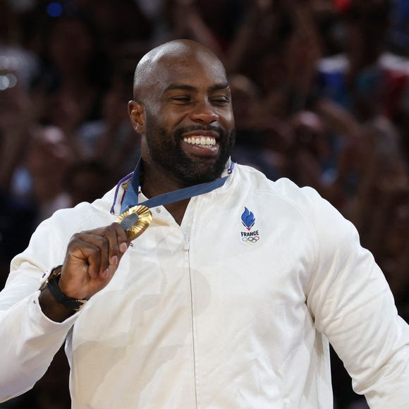 2 août 2024, Paris, Ile-De-France, France : Le Français TEDDY RINER remporte la médaille d'or de l'épreuve masculine de judo +100 kg lors de la septième journée des Jeux Olympiques de Paris 2024 dans la salle du Champ de Mars à Paris, France © Mickael Chavet/ZUMA Press Wire