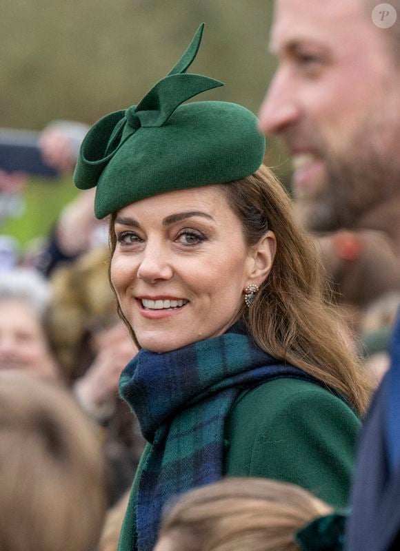 La princesse de Galles assiste au service religieux du jour de Noël à l'église St Mary Magdalene à Sandringham, Norfolk, Royaume-Uni, le mercredi 25 décembre 2024. Photo by Zak Hussein/Splash News/ABACAPRESS.COM