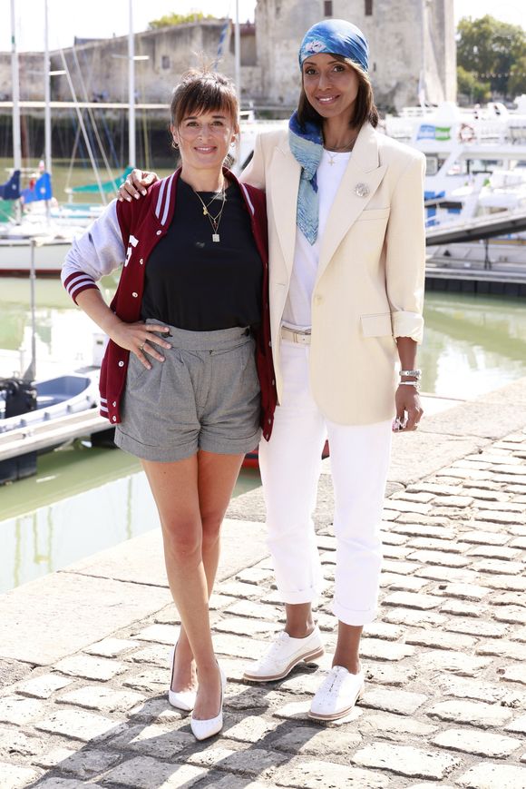 Béatrice de la Boulaye et Sonia Rolland au photocall de "Tropiques Criminels" lors de la 24ème édition du Festival de la Fiction TV de la Rochelle, le 15 septembre 2022.
© Christophe Aubert via Bestimage