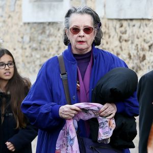 Dominique Lavanant - Obsèques de Danielle Darrieux en l'église Saint-Jean Baptiste de Bois-le-Roi (Eure) le 25 octobre 2017.