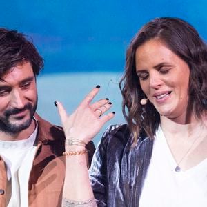 Jérémy Frérot, Laure Manaudou enregistrent l'émission "La Chanson secrète 11" à Paris, diffusée le 24 juin sur TF1. 

© Cyril Moreau / Bestimage