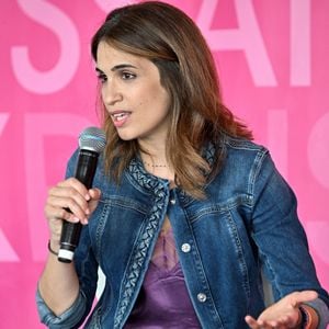 Sonia Mabrouk durant la 27ème édition du Festival du Livre de Nice, installé sur le jardin Albert 1er, du 3 au 5 juin 2023. © Bruno Bebert / Bestimage
