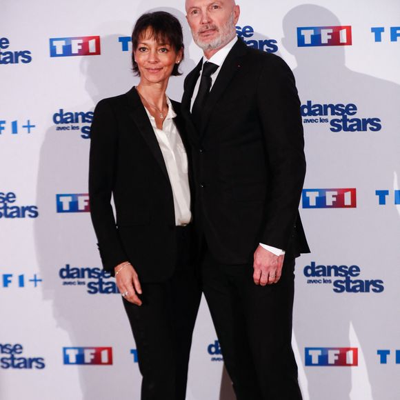 Frank Leboeuf et sa femme Chrislaure Nollet - Photocall de lancement de la saison 2025 de "Danse avec les stars" (DALS) au siège de  TF1 à Boulogne-Billancourt, France, le 16 janvier 2025. © Christophe Clovis / Bestimage