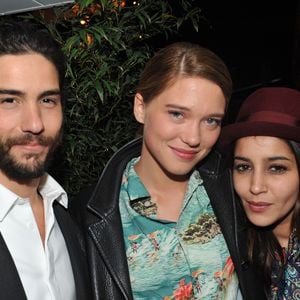 Lea Seydoux, Tahar Rahim et Leila Bekhti - Soiree du film " Grand Central " sur la plage Magnum lors du 66eme festival de Cannes le 18 mai 2013. (VEEREN / BESTIMAGE).