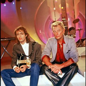 (archive) Jean-Jacques Goldman et Johnny Hallyday pour l'émission "Champs-Elysées"
©ASLAN-RINDOFF / BESTIMAGE