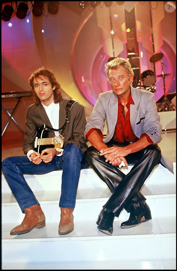 (archive) Jean-Jacques Goldman et Johnny Hallyday pour l'émission "Champs-Elysées"
©ASLAN-RINDOFF / BESTIMAGE