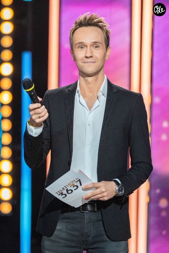 Cyril Feraud lors du Téléthon 2024, à Saint-Denis, près de Paris, en France, le 29 novembre 2024. Le Téléthon est un marathon télévisé de trente heures diffusé sur les chaînes de France Télévisions. Photo d'Alexis Jumeau/ABACAPRESS.COM