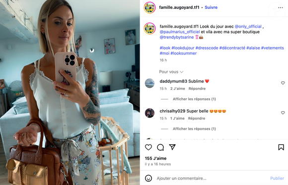 Roxanne Augoyard sur Instagram.
Crédit : Instagram/famille.augoyard.tf1