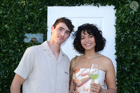 Exclusif - Vaimalama Chaves (Miss France 2019) et son fiancé Nicolas Fleury à la soirée Jardin Secret sur le rooftop de l'hôtel The Peninsula Paris le 7 juin 2023.
© Rachid Bellak / Bestimage