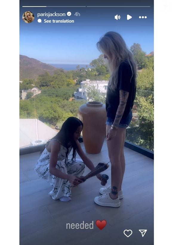 La story de Paris Jackson postée ce vendredi 1er août 2025.