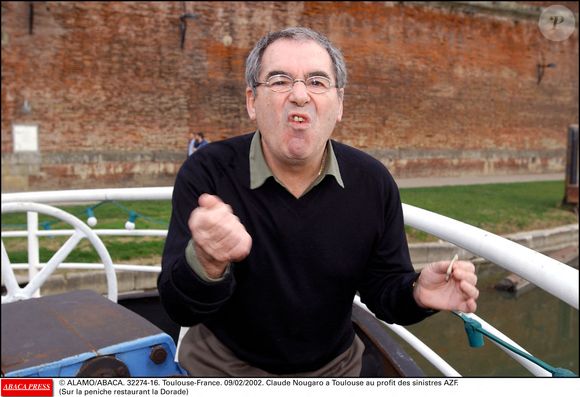 © Arno/Alamo/ABACA. 32274-16. Toulouse-France. 09/02/2002. Claude Nougaro a Toulouse au profit des sinistres AZF.(Sur la peniche restaurant la Dorade)