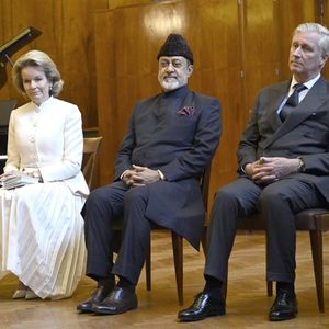 Le roi Philippe et la reine Mathilde de Belgique reçoivent le sultan Haitham ben Tarik d’Oman à la Chapelle Musicale Reine Elisabeth à Bruxelles, le 4 décembre 2024, à l'occasion d'un déjeuner offert par le Gouverneur du Brabant wallon. 
© Photonews / Bestimage