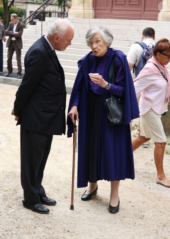 Exclusif - Elisabeth Gagarine la soeur de Macha Meril aux obsèques de sa soeur la princesse Hélène Gagarine en la cathédrale Saint-Alexandre-Nevsky, à Paris, France, le 20 août 2025. © Denis Guignebourg/Bestimage