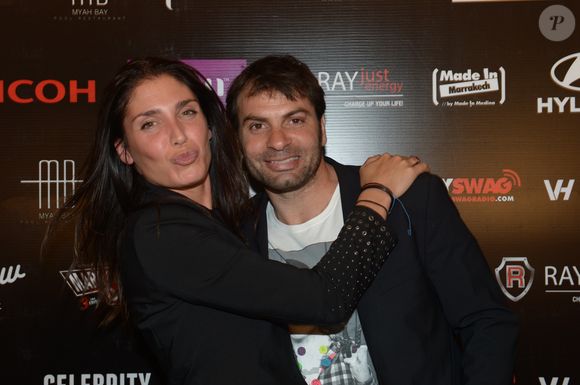 Christophe Dominici et sa femme Lauretta - Aftershow festival du rire au golf palmeraie à Marrakech au Maroc le 9 juin 2013. © RACHID BELLAK / BESTIMAGE